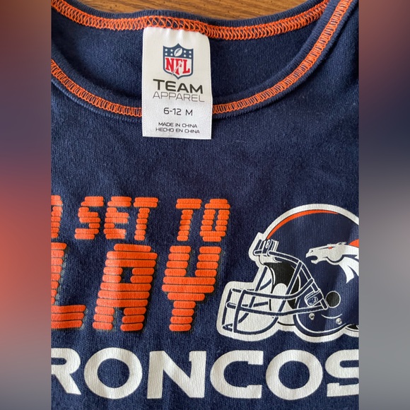 NFL Team Apparel: Two Denver Broncos Football Onesies 6-12 months New with tags - Picture 4 of 12